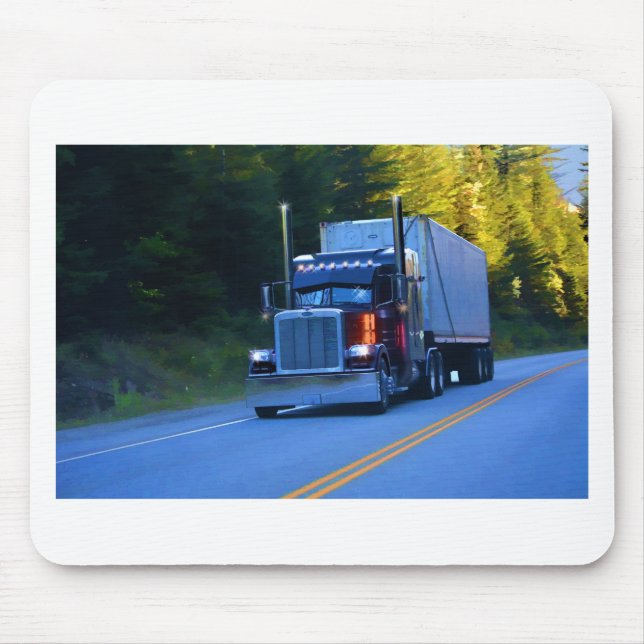 Truckers, Big Rig Cargo Truck Art Mouse Pad (Front)