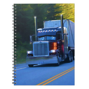 Truckers, Big Rig Cargo Truck Art Notebook