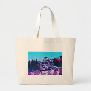Truckers Big Rig Heavy Transport Gift Large Tote Bag