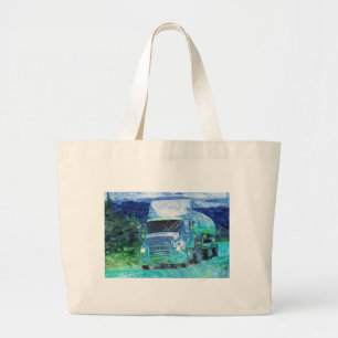 Truckers Big Rig Heavy Transport Gift Large Tote Bag
