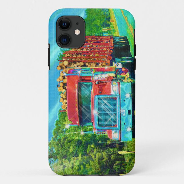 Truckers Big Rig Logging Truck Phone Case (Back)