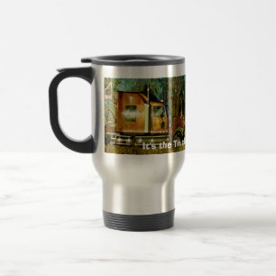 TRUCKERS BIG RIG ON THE ROAD TRAVEL MUGS