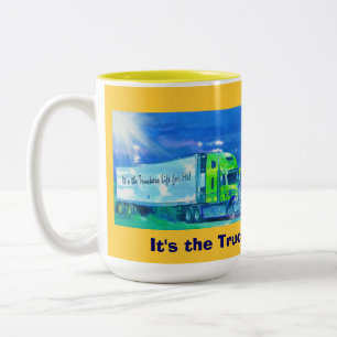 TRUCKERS BIG RIG TRUCK STOP COFFEE MUGS