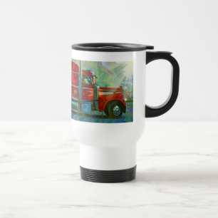 TRUCKERS BIG RIG TRUCK STOP TRAVEL MUG