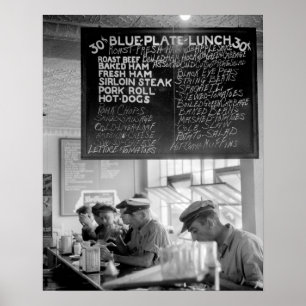Trucker's Cafe, 1940. Vintage Photo Poster