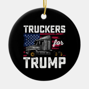 Truckers For Trump Presidential Election Vintage Ceramic Ornament