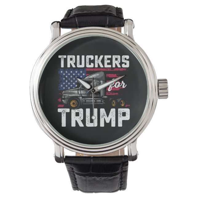 Truckers For Trump Presidential Election Vintage Watch (Front)