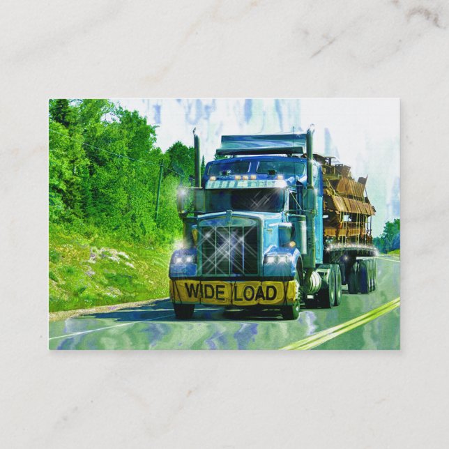 Truckers Freight Company Heavy Transport Biz Card (Back)