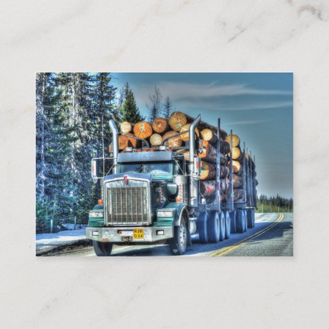 Truckers Freight Company Logging Truck Biz Card (Back)
