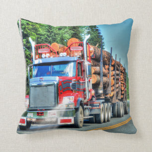 Truckers Logging Truck Lorry Heavy Transport Gift Cushion