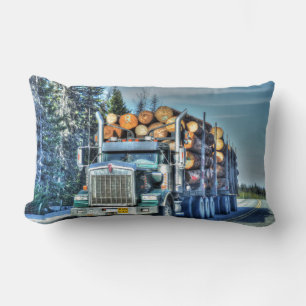 Truckers Logging Truck Lorry Heavy Transport Gift Lumbar Cushion