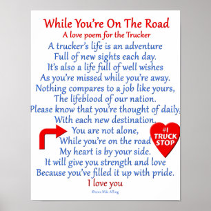 Trucker's Love Poem Poster