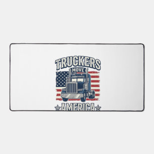 Truckers Move America Vintage Truck Shirt Design_1 Desk Mat
