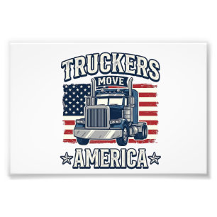 Truckers Move America Vintage Truck Shirt Design_1 Photo Print