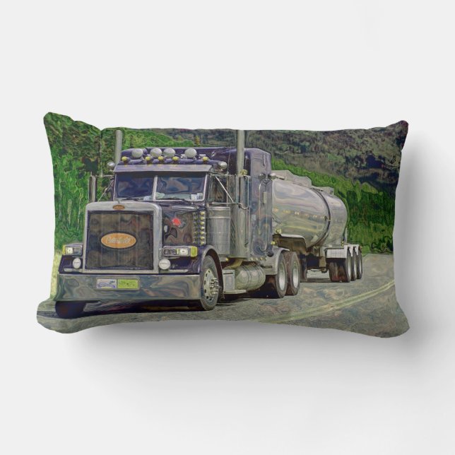 Truckers Tanker Lorry Heavy Transport Gift 2 Lumbar Cushion (Front)