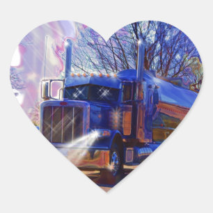 Truckers Tanker Lorry Heavy Transport Gift Heart Sticker