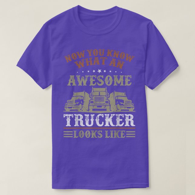 Truckers What An Awesome Trucker Looks Like Truck  T-Shirt (Design Front)