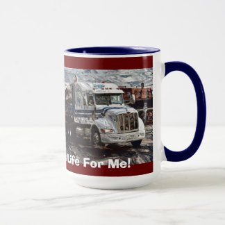 TRUCKERS WHITE CARGO TRUCK BIG RIG COFFEE MUGS