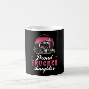 Truckers Wife Proud Trucker Daughter Love Funny Coffee Mug