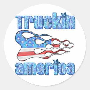 Truckin USA Classic Round Sticker