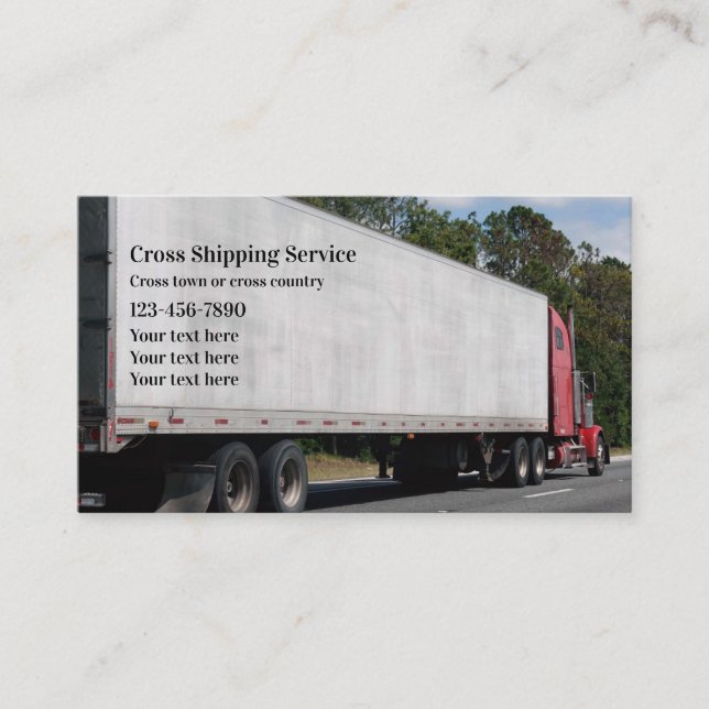 Trucking And Shipping Truck Driver Business Card (Front)