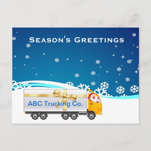 Trucking Business Holiday Postcard (Front)