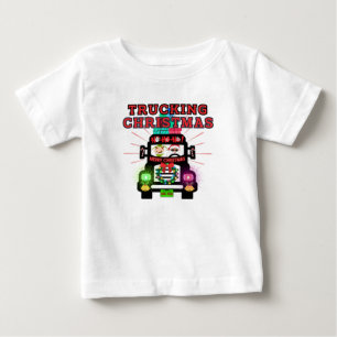 Trucking Christmas with Santa Claus at the Wheel Baby T-Shirt