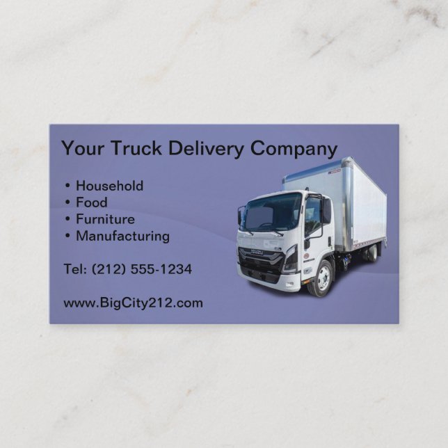 Trucking Delivery CUSTOMIZABLE Business Card (Front)