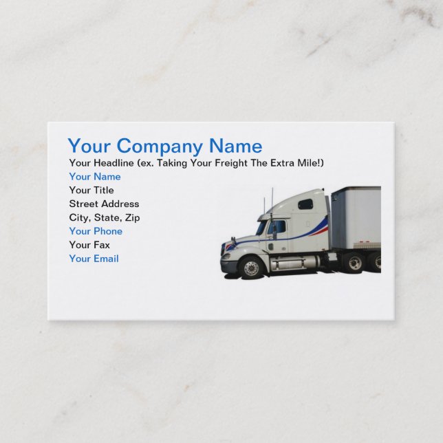 Trucking Industry Business Card (Front)