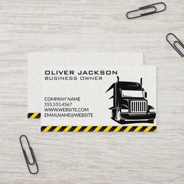 Trucking Industry | Driver Logistics Business Card (Front/Back In Situ)