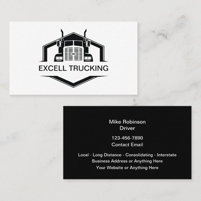 Trucking Services Business Card Template (Front/Back)