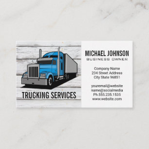 Trucking Services Semi Truck Construction Business Card