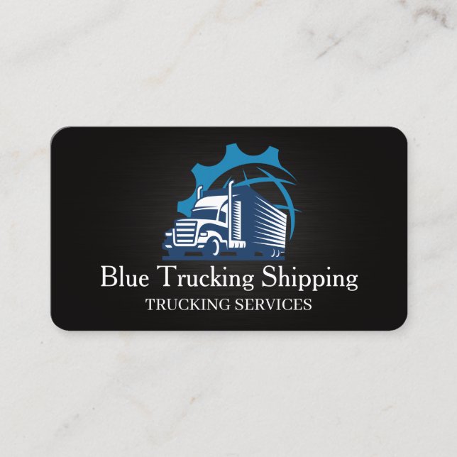 Trucking Shipping Corporate Global Logo Business Card (Front)