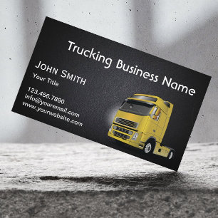 Trucking Towing Professional Dark Leather Business Card
