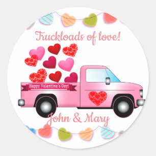 Truckload of Love! Custom Classic Round Sticker