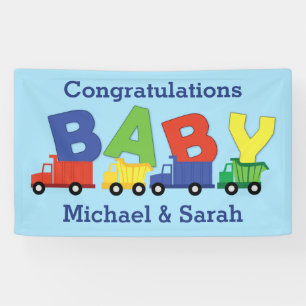 Trucks Baby Shower Banner