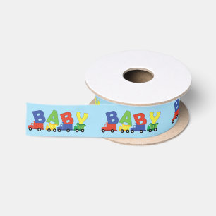 Trucks Baby Shower Satin Ribbon