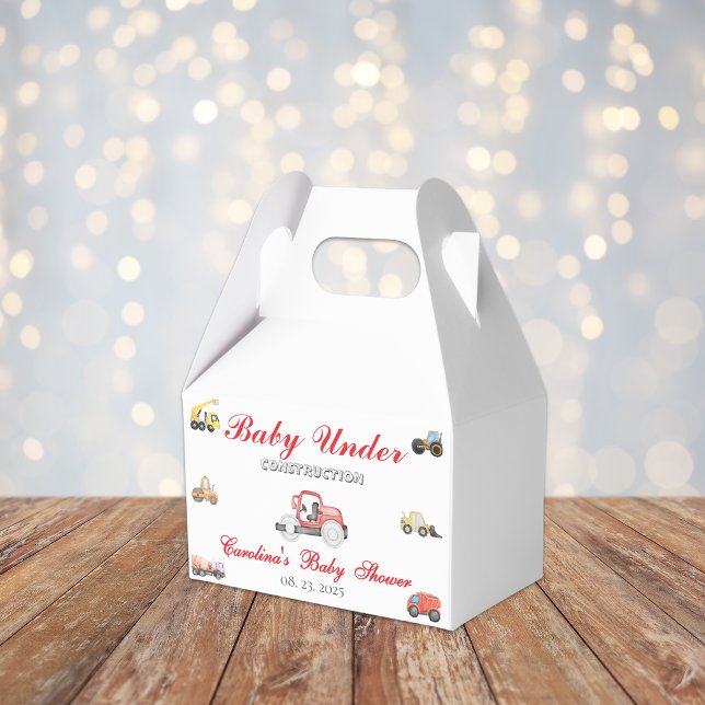 Trucks baby under construction baby shower favour box (Creator Uploaded)