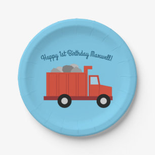 Trucks Birthday Party Paper Plate