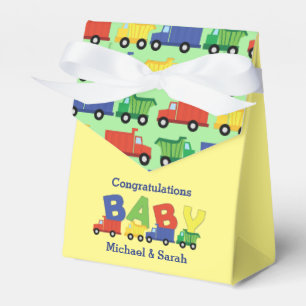 Trucks Boy Baby Shower Construction Cute Favour Box