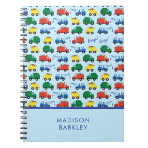 Trucks Boy's Construction Vehicles Cute Kid's Notebook