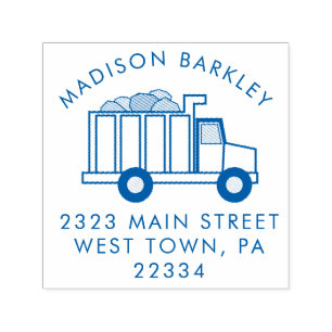 Trucks Boy's Cute Kid's Return Address Stamp