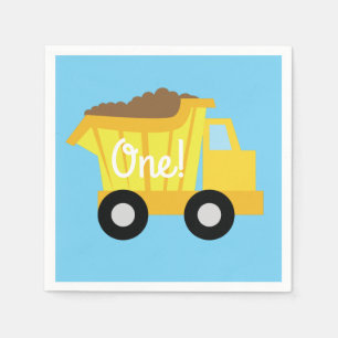 Trucks Cars Cute 1st Birthday Party Theme Napkin