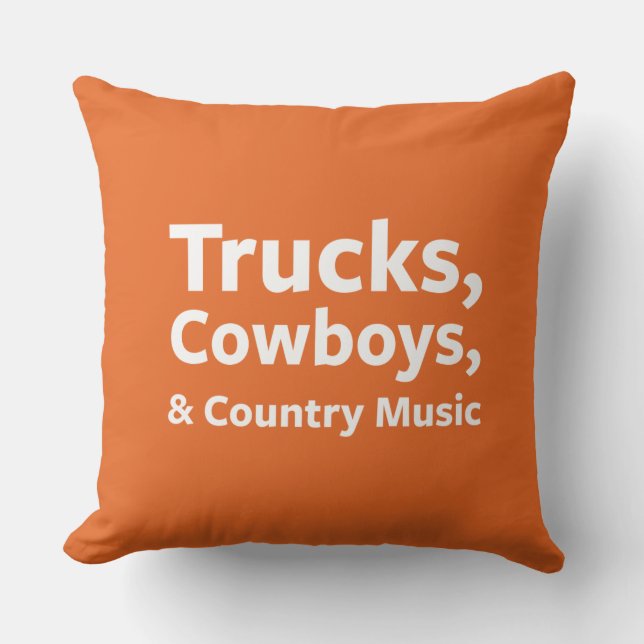 Trucks, Cowboys and Country Music Cushion (Front)