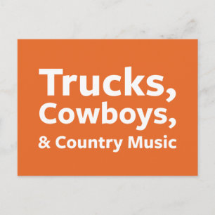 Trucks, Cowboys and Country Music Postcard