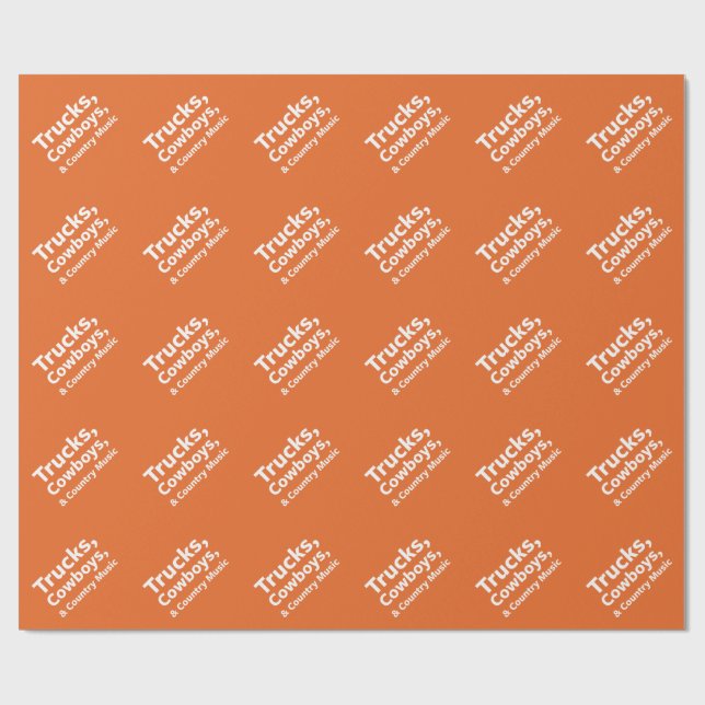Trucks, Cowboys and Country Music Wrapping Paper (Flat)