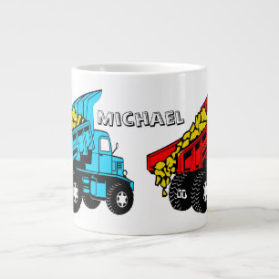 Trucks for kids   Personalised name Large Coffee Mug