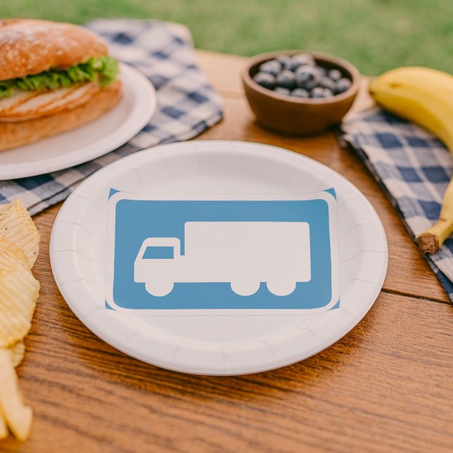 Trucks Road Sign Paper Plates (Creator Uploaded)