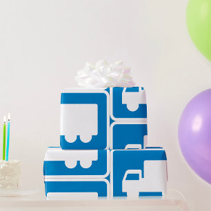 Trucks Road Sign Wrapping Paper