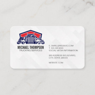 Trucks Transport 18 Wheeler Business Card